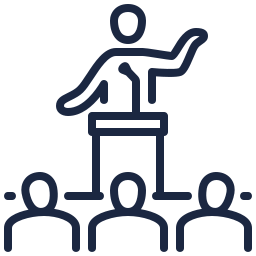 mestre dando palestra