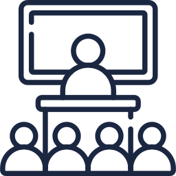 aula com professor e alunos