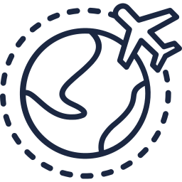 avião dando a volta ao mundo